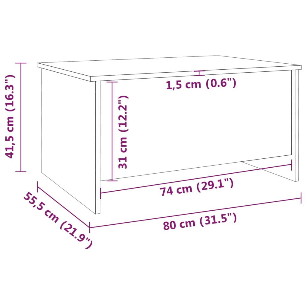 Soffbord Sonoma Ek 80x55,5x41,5 cm