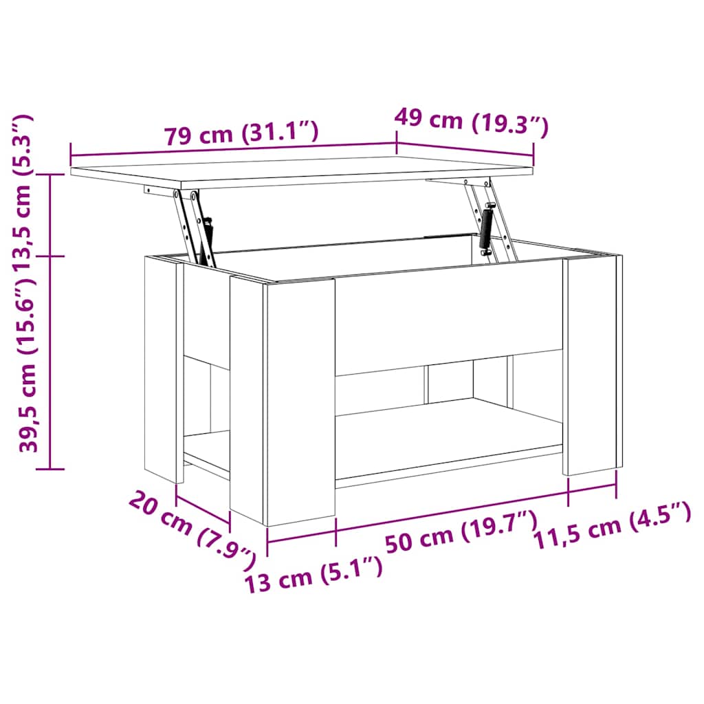 Soffbord Sonoma Ek 79x49x41 cm