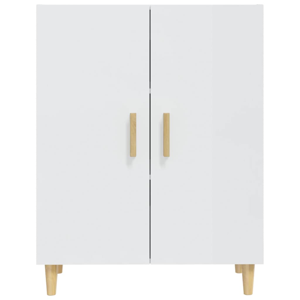 Skåp vit högglans 70x34x90 cm konstruerat trä