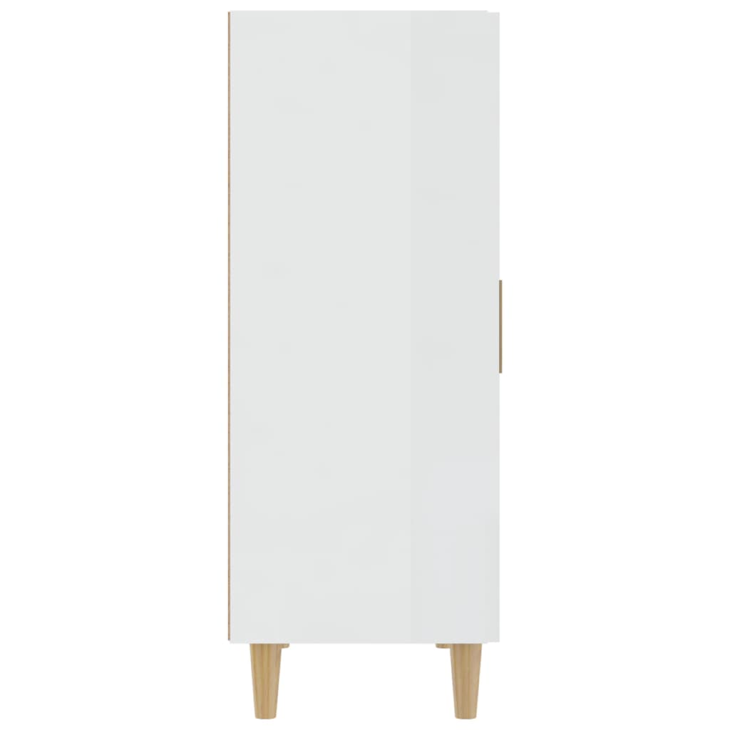 Skåp vit högglans 70x34x90 cm konstruerat trä