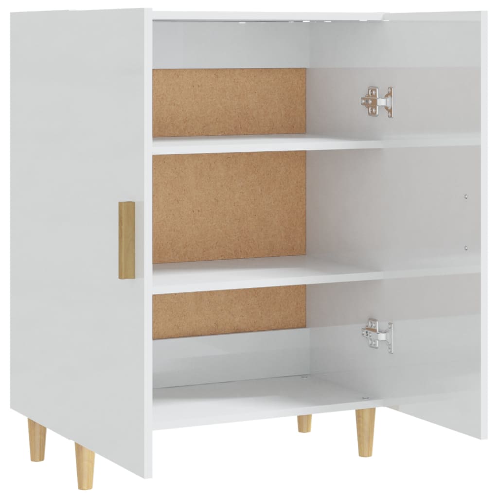 Skåp vit högglans 70x34x90 cm konstruerat trä