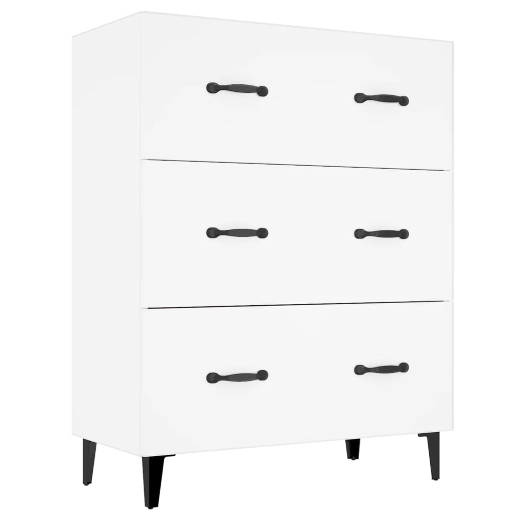 Skåp vit 69,5x34x90 cm konstruerat trä