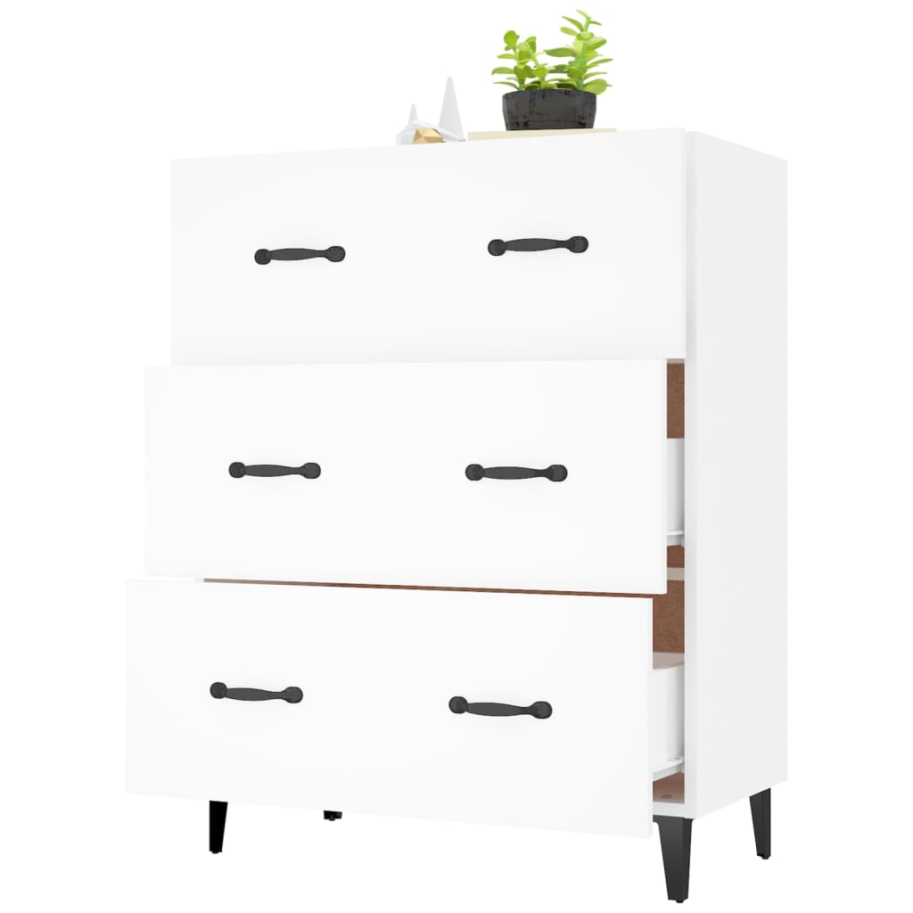 Skåp vit 69,5x34x90 cm konstruerat trä