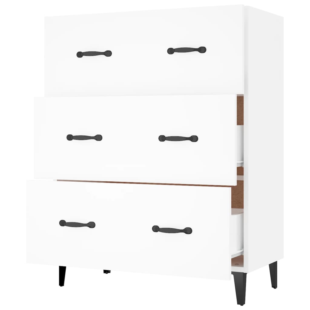 Skåp vit 69,5x34x90 cm konstruerat trä