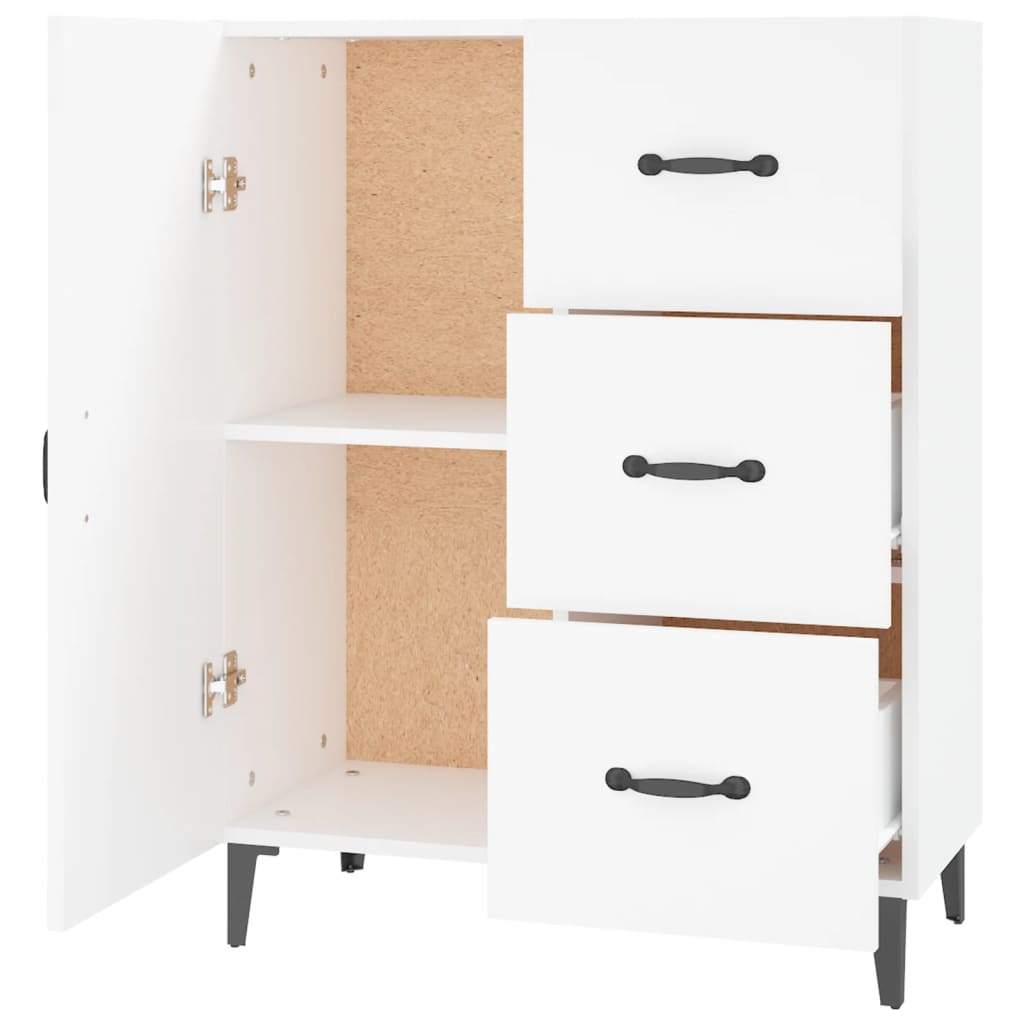 Skåp vit 69,5x34x90 cm konstruerat trä