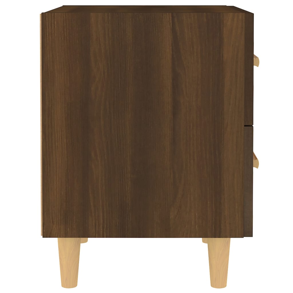 Sängbord 2 st brun ek 40x35x47,5 cm