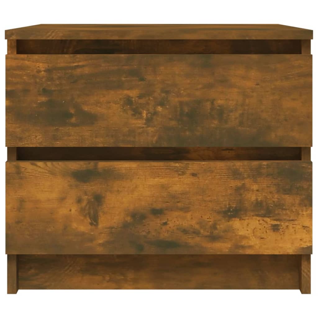 Sängbord 2 st rökfärgad ek 50x39x43,5 cm konstruerat trä
