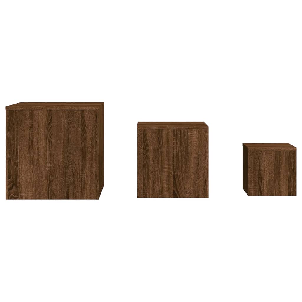 Sidobord Brun Ek 3 st