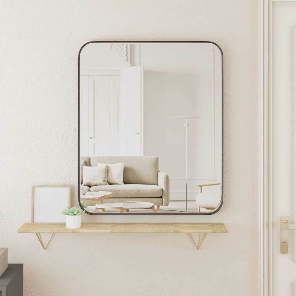 Väggspegel Svart 50x60 cm rektangulär