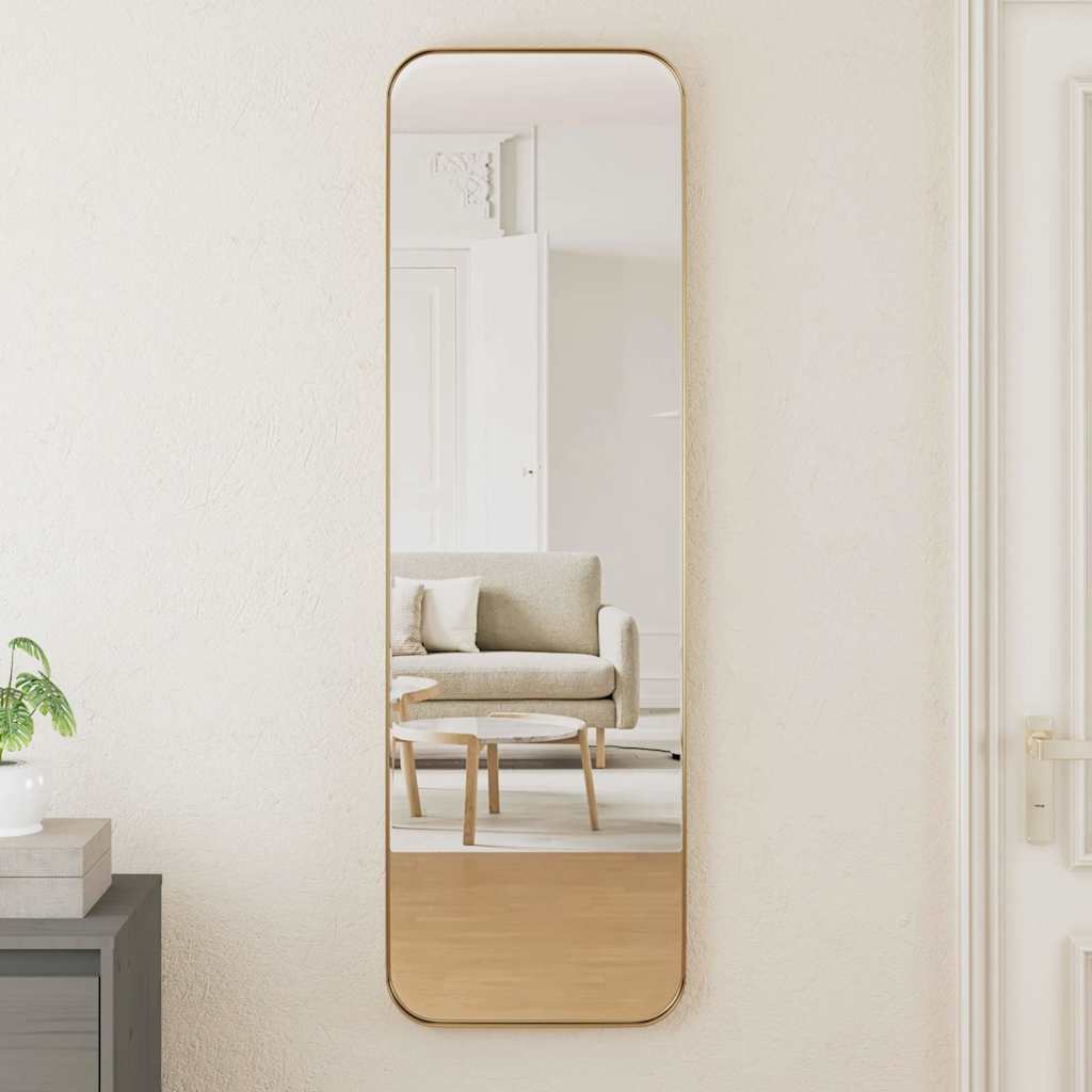 Väggspegel guld 30x100 cm rektangulär