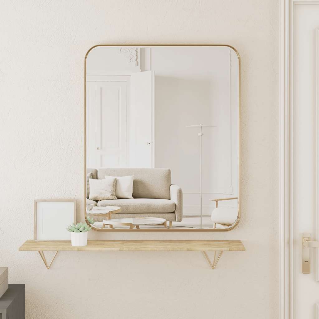 Väggspegel guld 50x60 cm rektangulär