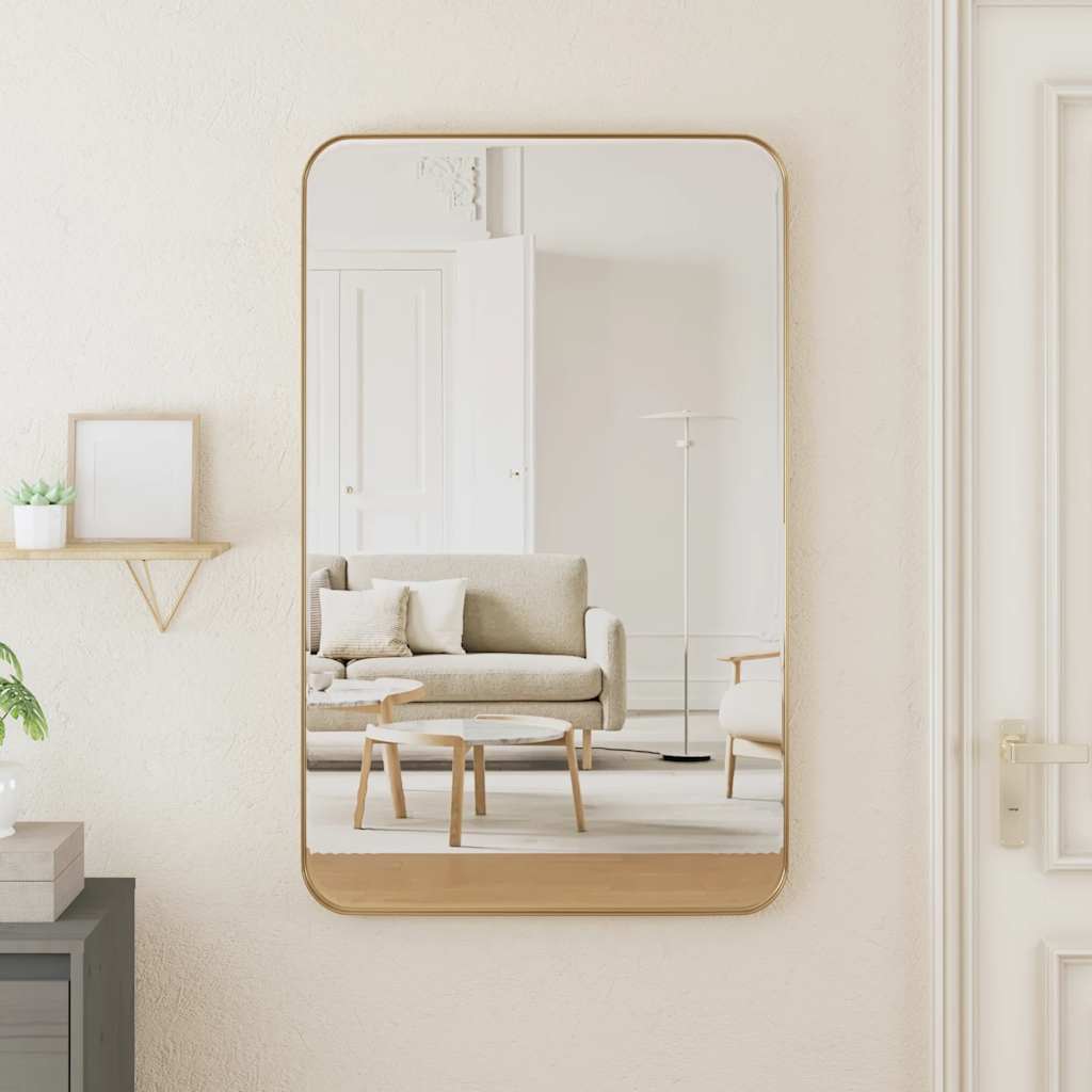 Väggspegel guld 50x80 cm rektangulär