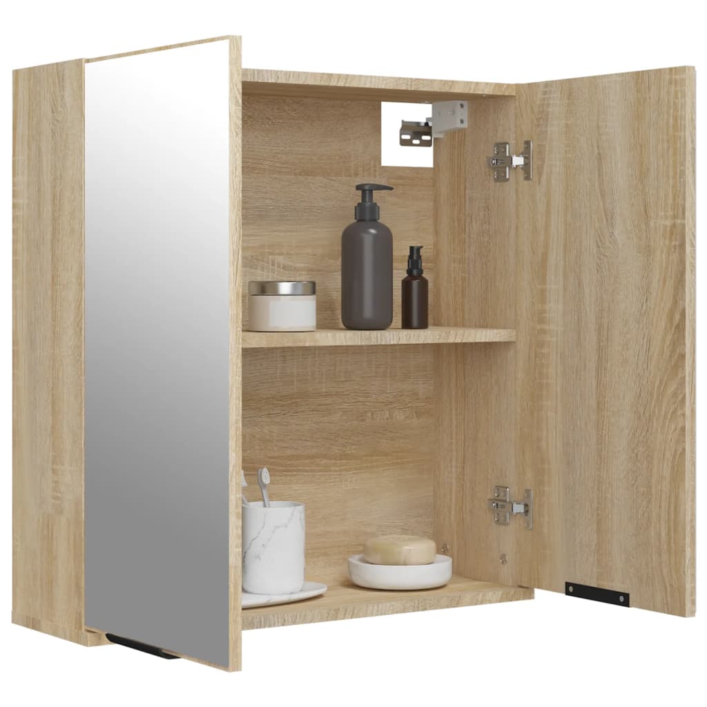 Badrumsspegel Spegelskåp Sonoma Ek 64x20x67 cm