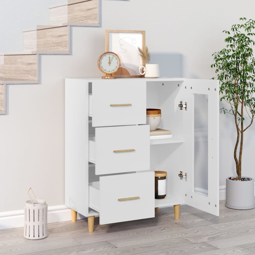 Skåp vit 69,5x34x90 cm konstruerat trä