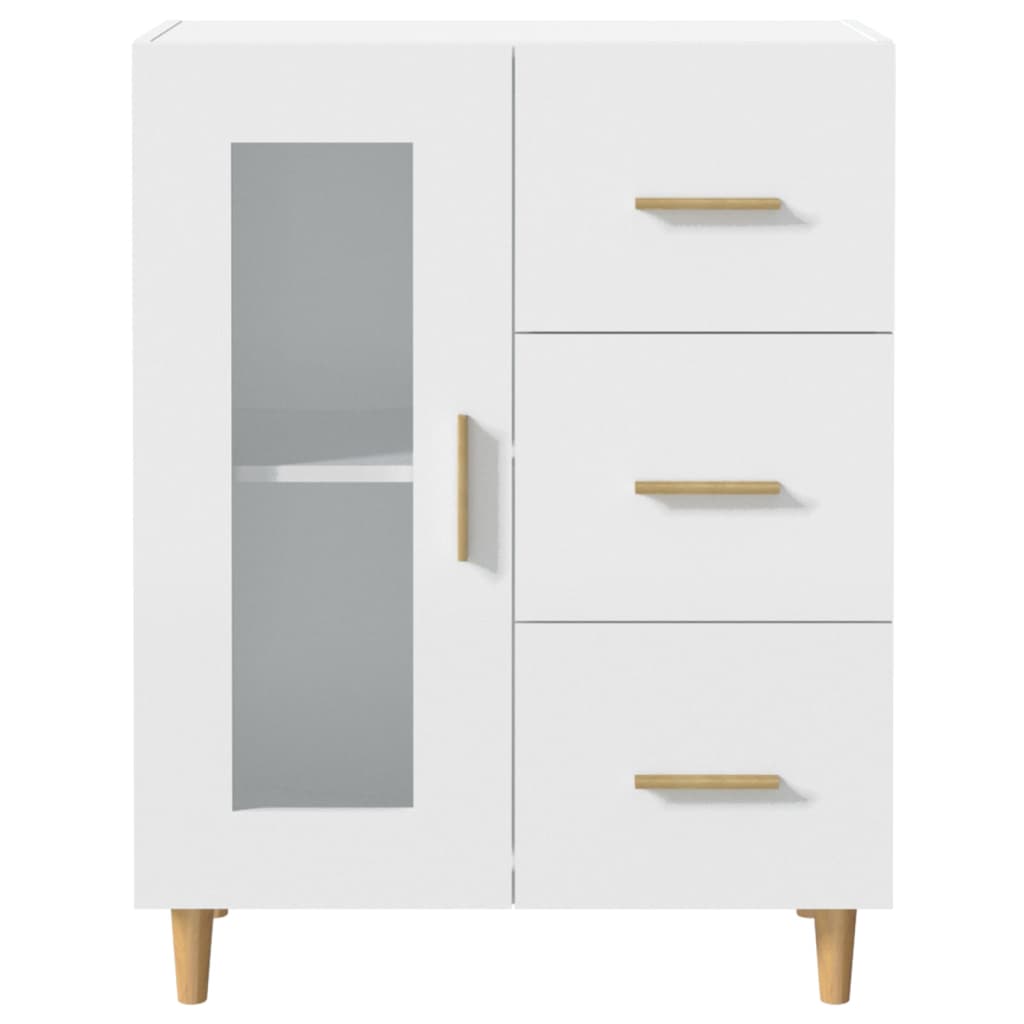 Skåp vit 69,5x34x90 cm konstruerat trä