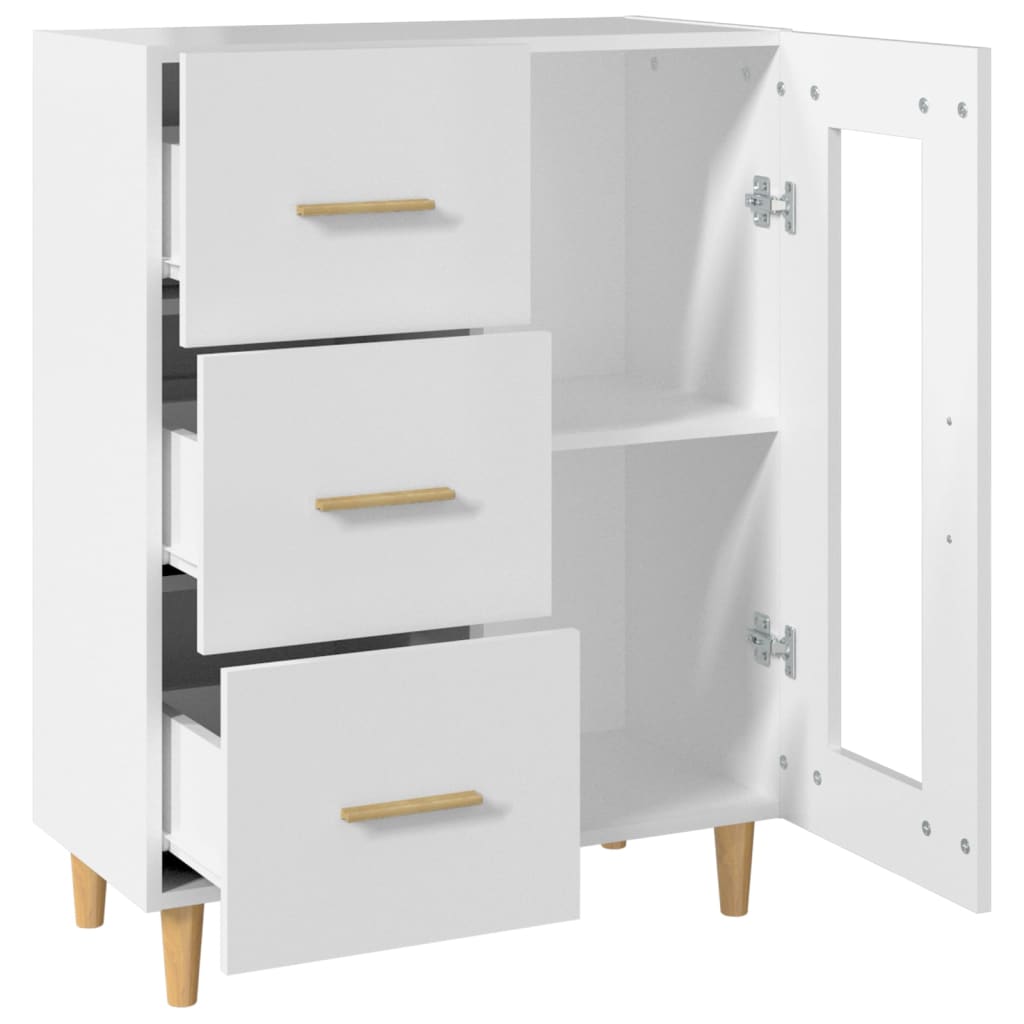 Skåp vit 69,5x34x90 cm konstruerat trä