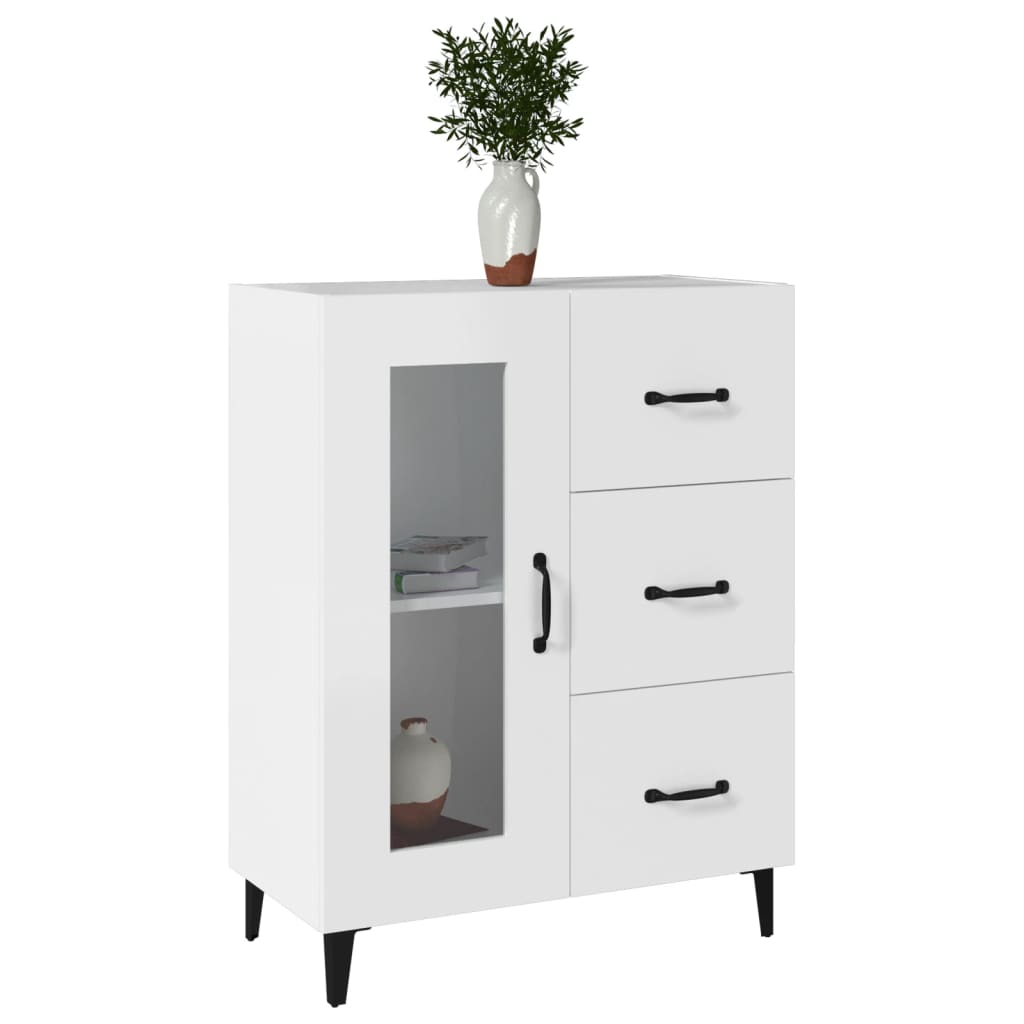 Skåp vit 69,5x34x90 cm konstruerat trä
