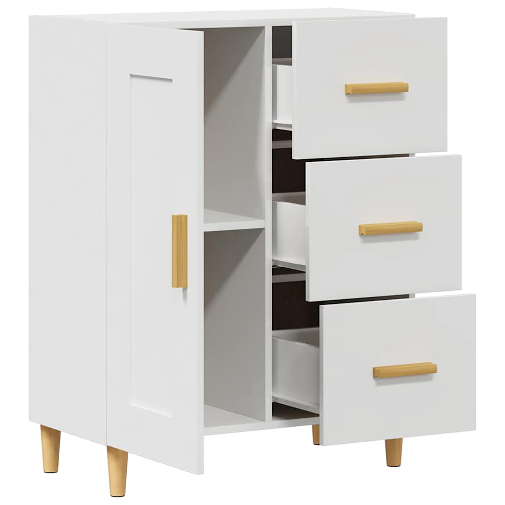 Skåp vit 69,5x34x90 cm konstruerat trä
