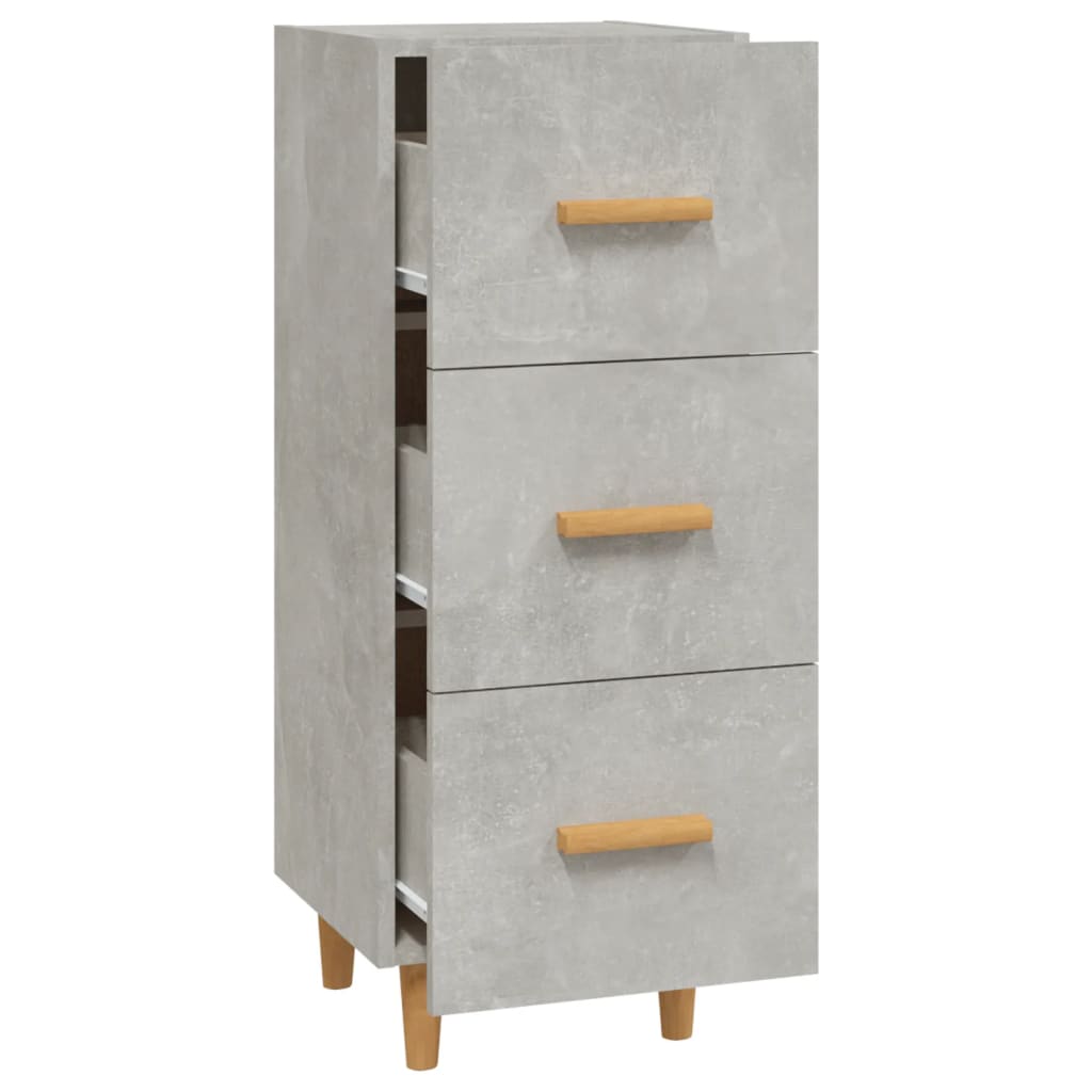 Skåp betonggrå 34,5x34x90 cm konstruerat trä