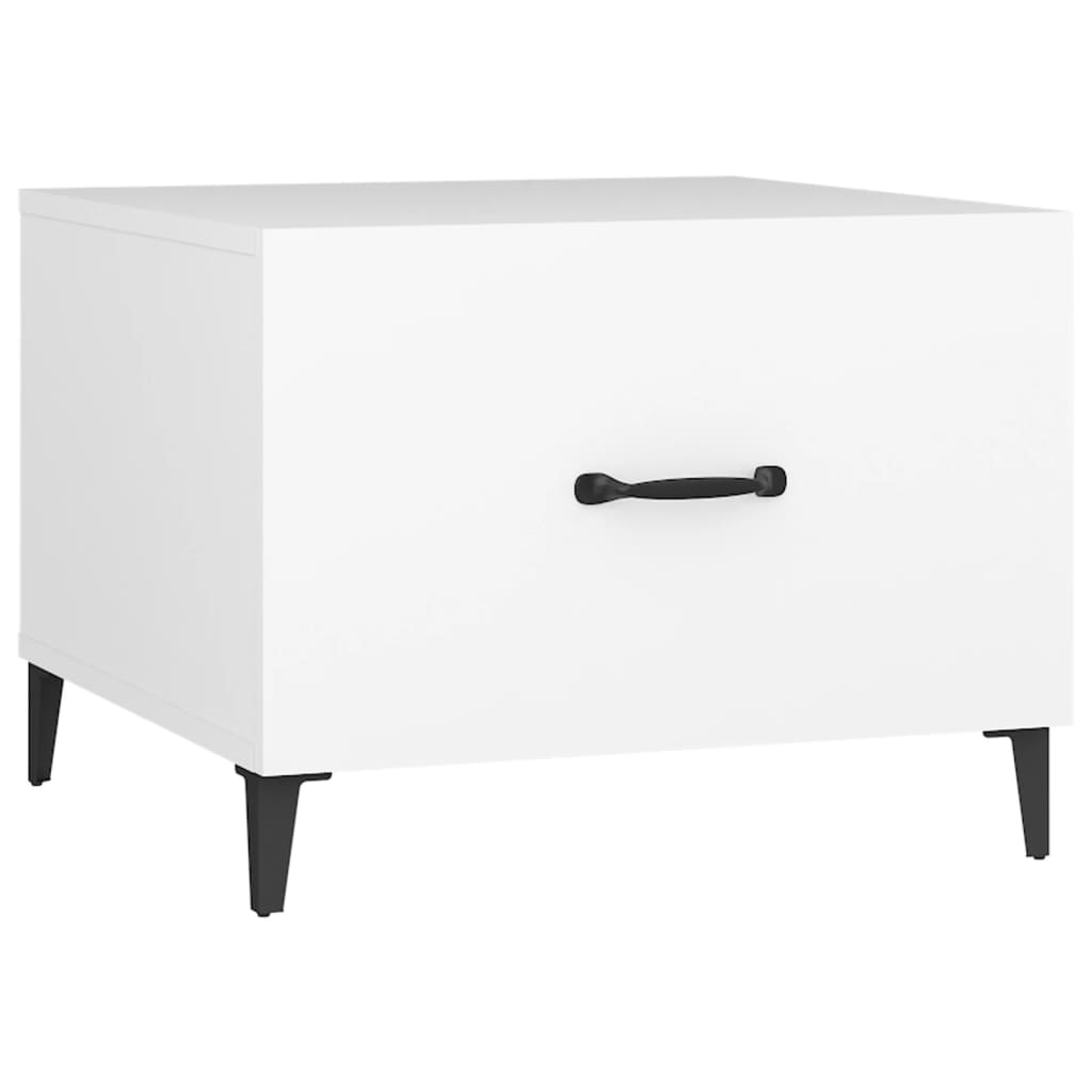 Sidobord Vit med metallben 2 st 50x50x40 cm