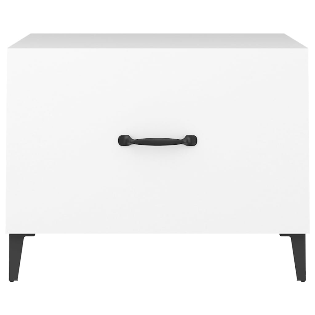 Sidobord Vit med metallben 2 st 50x50x40 cm