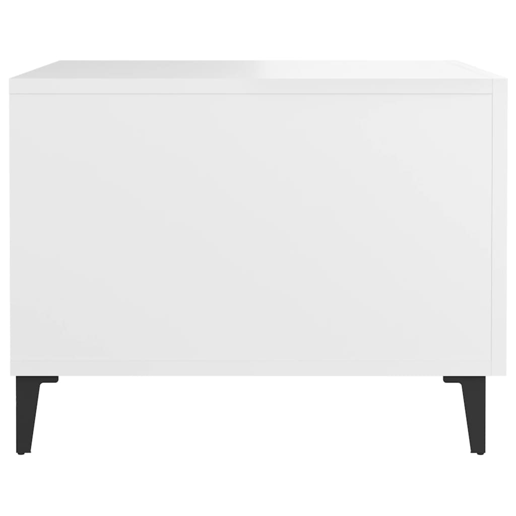 Sidobord Vit med metallben 2 st 50x50x40 cm