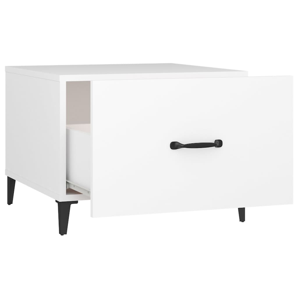 Sidobord Vit med metallben 2 st 50x50x40 cm