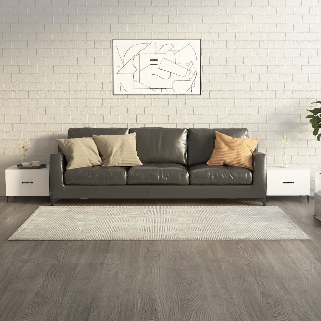 Sidobord Vit med metallben 2 st 50x50x40 cm