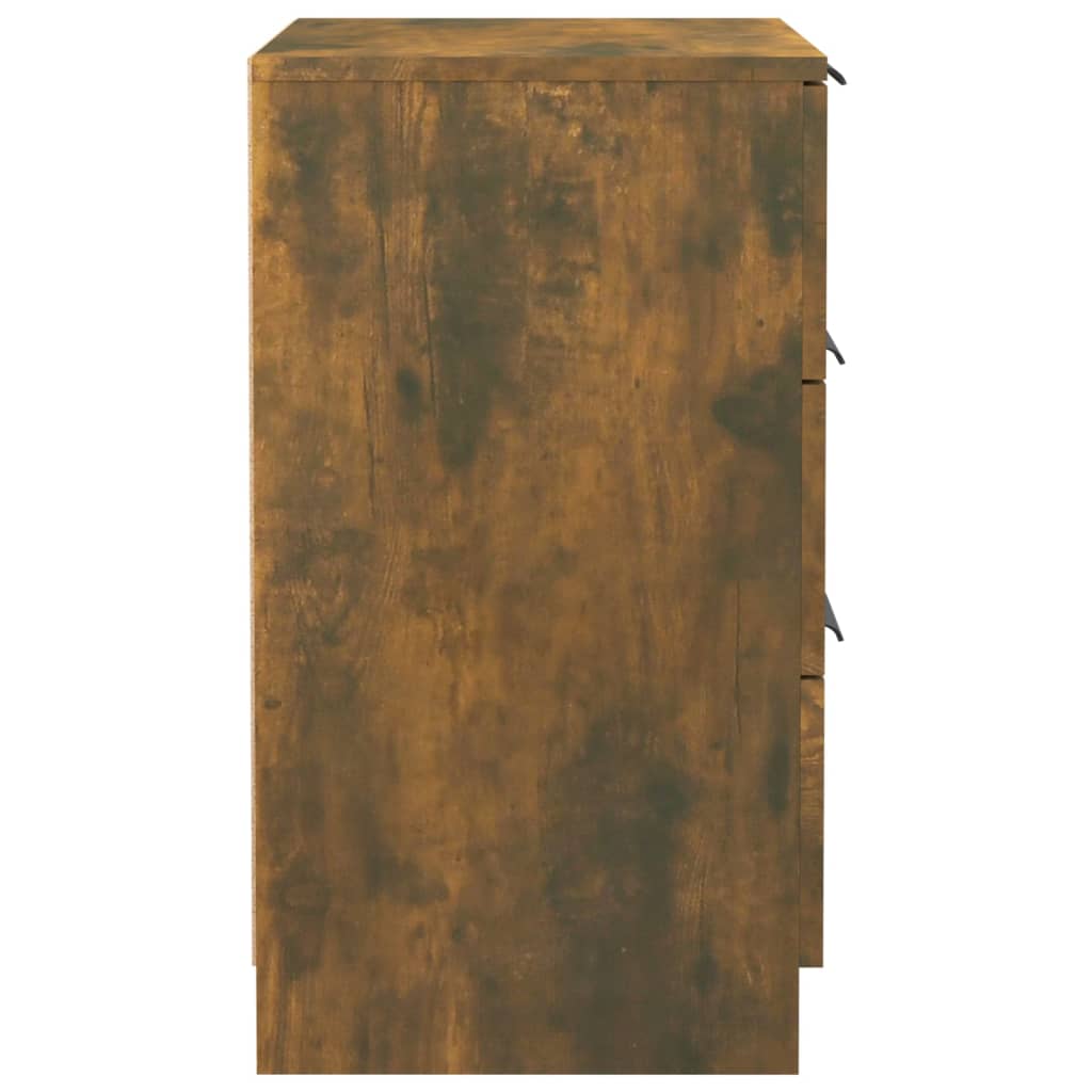 Sängbord 2 st rökfärgad ek 40x36x65 cm