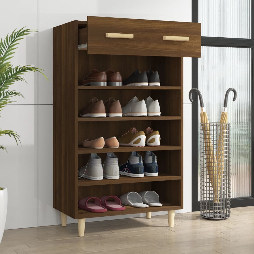 Skoställ Brun Ek 60x35x105 cm