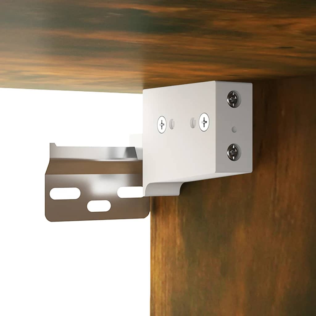 Badrumsspegel Spegelskåp LED Rökfärgad Ek 91x15x76,5 cm