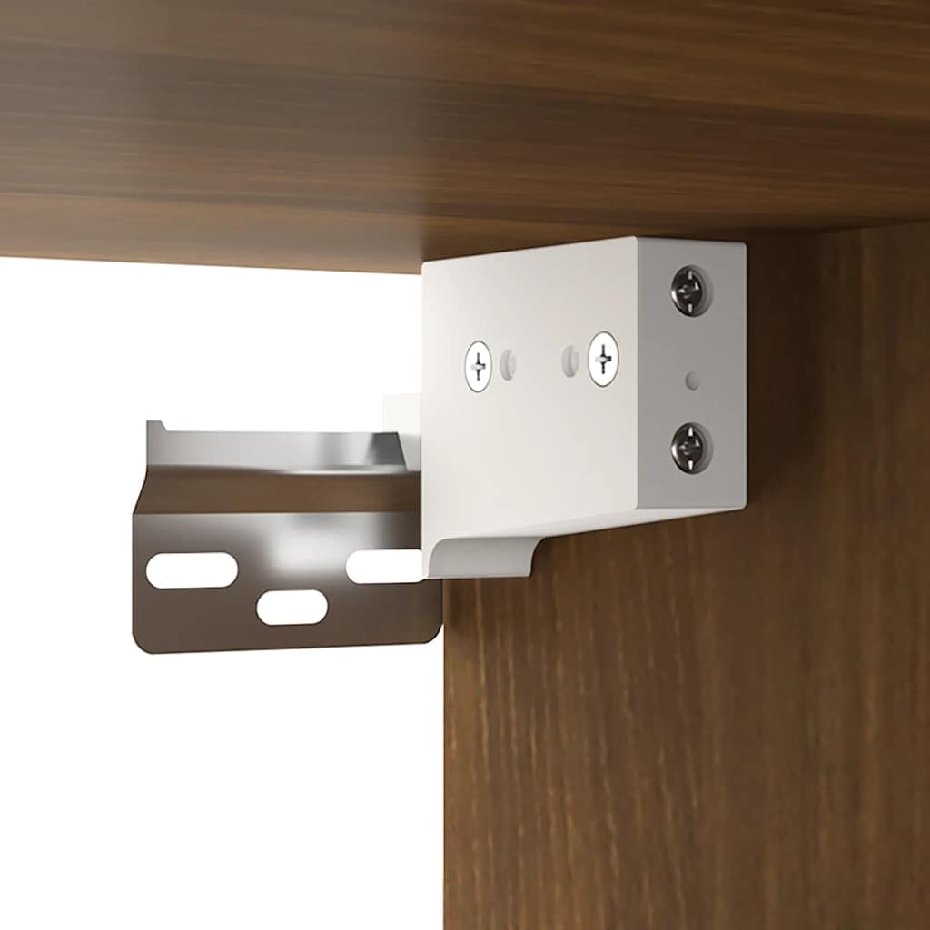 Badrumsspegel Spegelskåp LED Brun Ek 91x15x76,5 cm