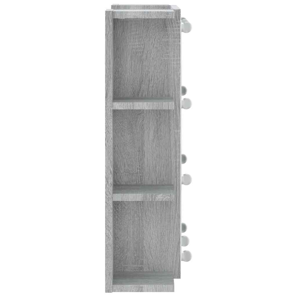 Badrumsspegel Spegelskåp LED Sonoma Grå 70x16,5x60 cm