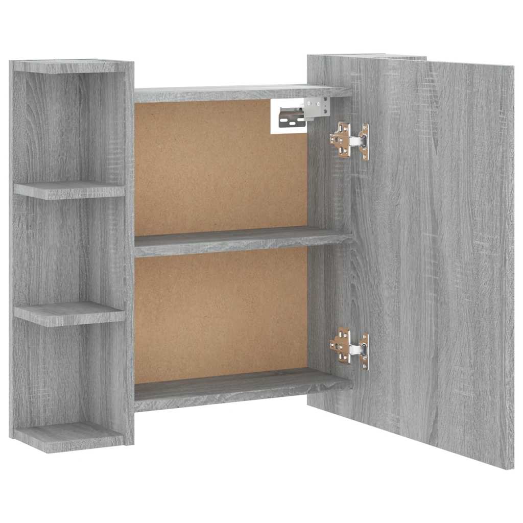 Badrumsspegel Spegelskåp LED Sonoma Grå 70x16,5x60 cm