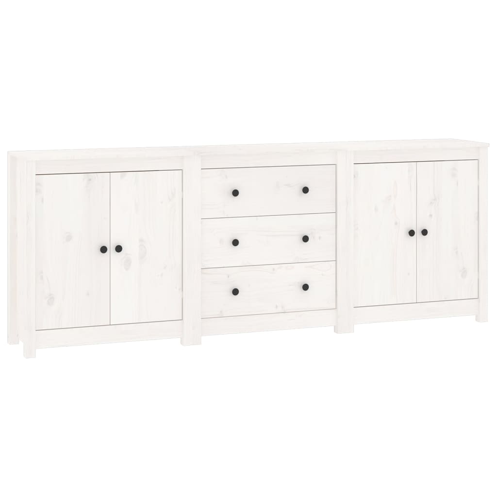 Skänk Vit 210x35x80 cm massiv furu