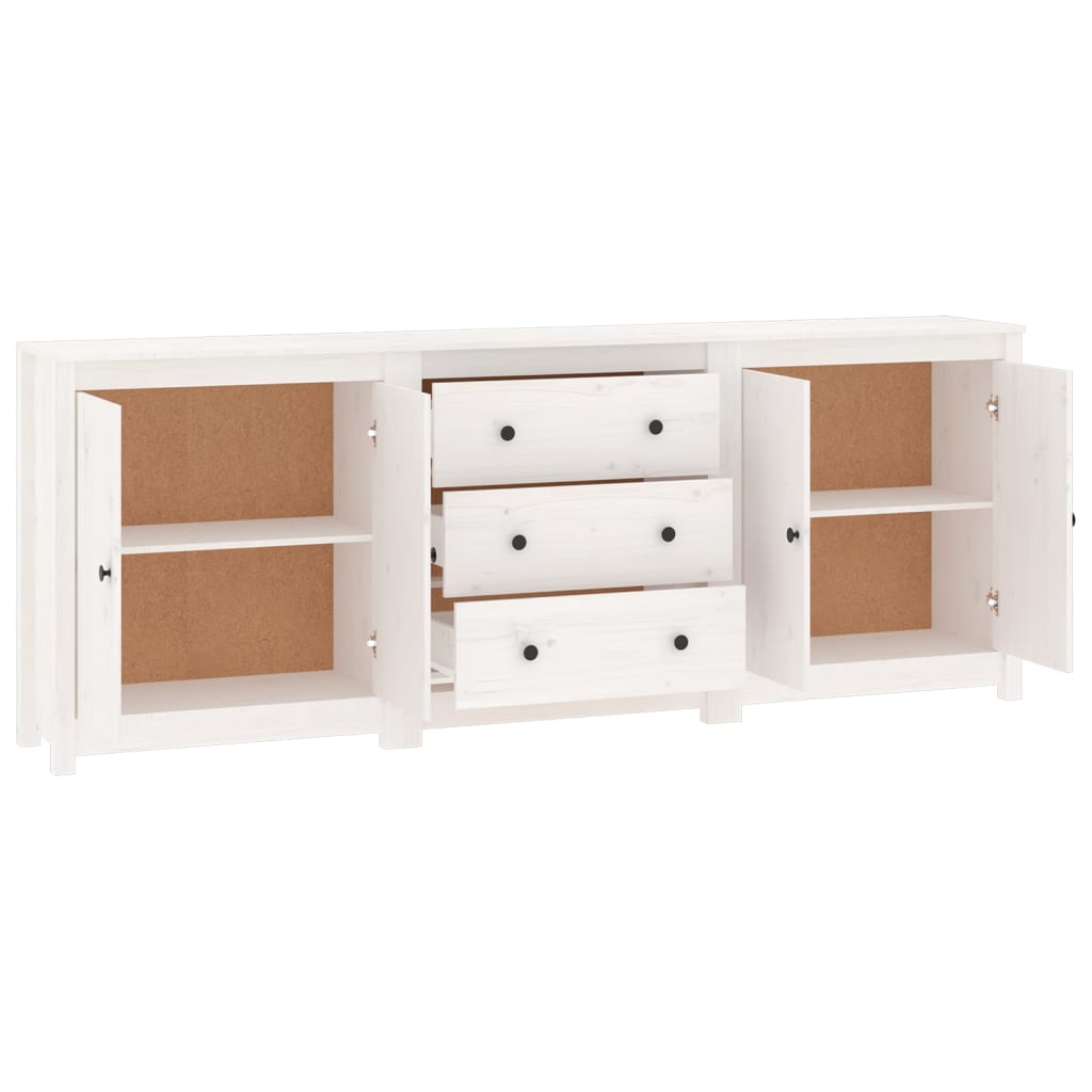 Skänk Vit 210x35x80 cm massiv furu