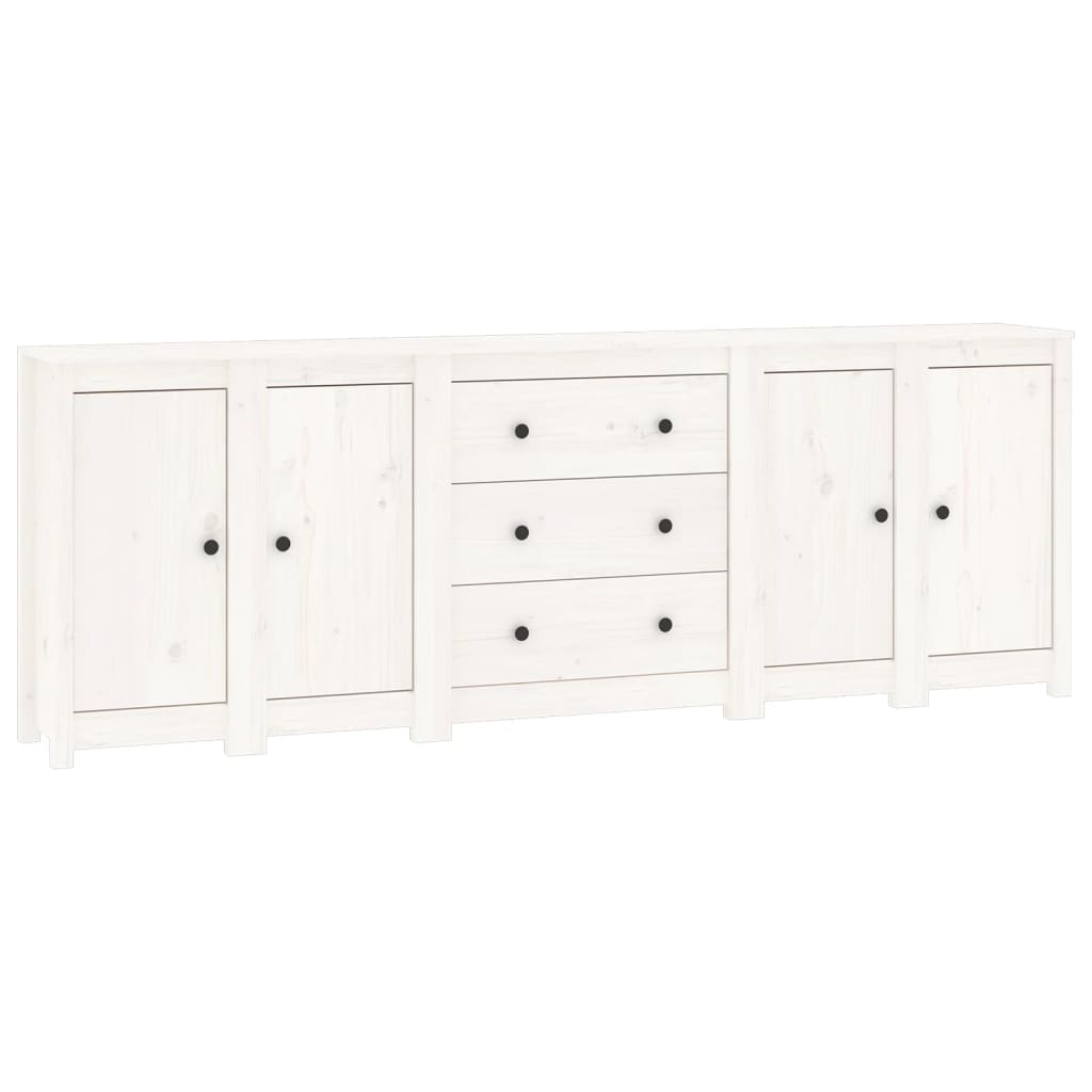 Skänk Vit 230x35x80 cm massiv furu