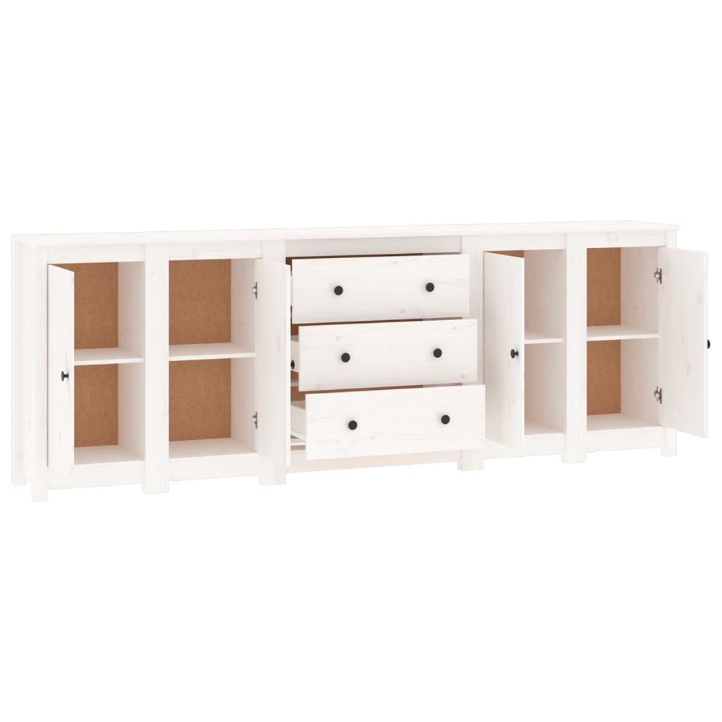 Skänk Vit 230x35x80 cm massiv furu