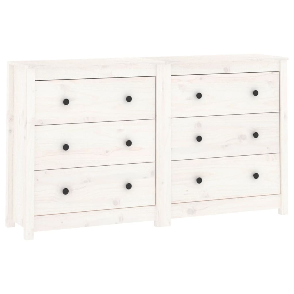 Skänk Vit 140x35x80 cm massiv furu