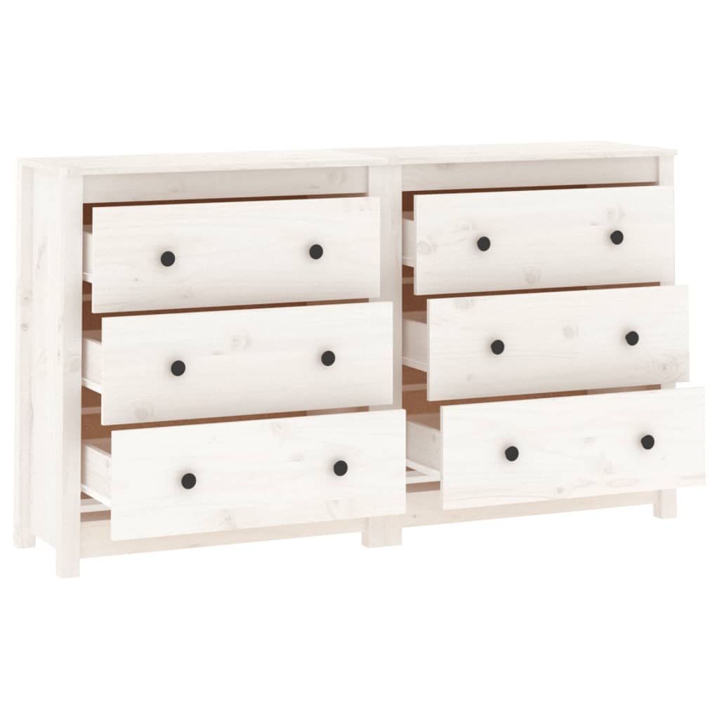 Skänk Vit 140x35x80 cm massiv furu