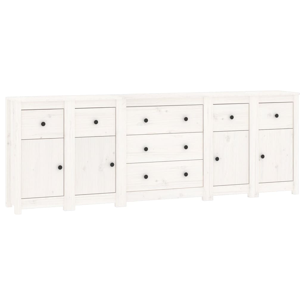 Skänk Vit 230x35x80 cm massiv furu