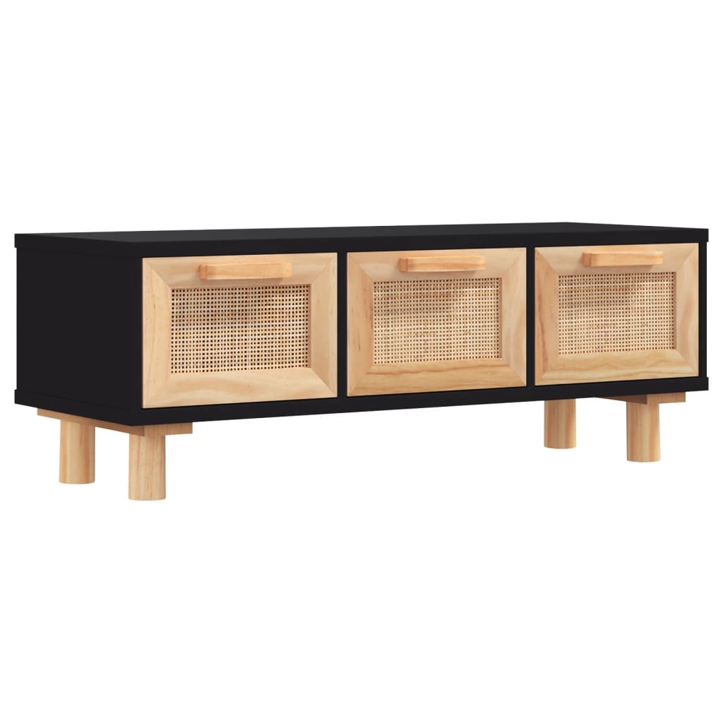 Sidobord Svart 80x40x30 cm massiv furu