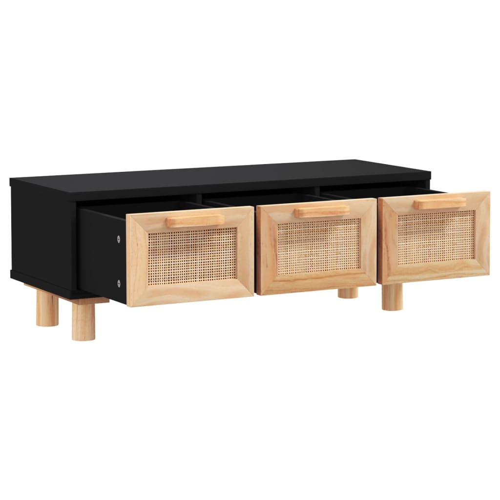 Sidobord Svart 80x40x30 cm massiv furu