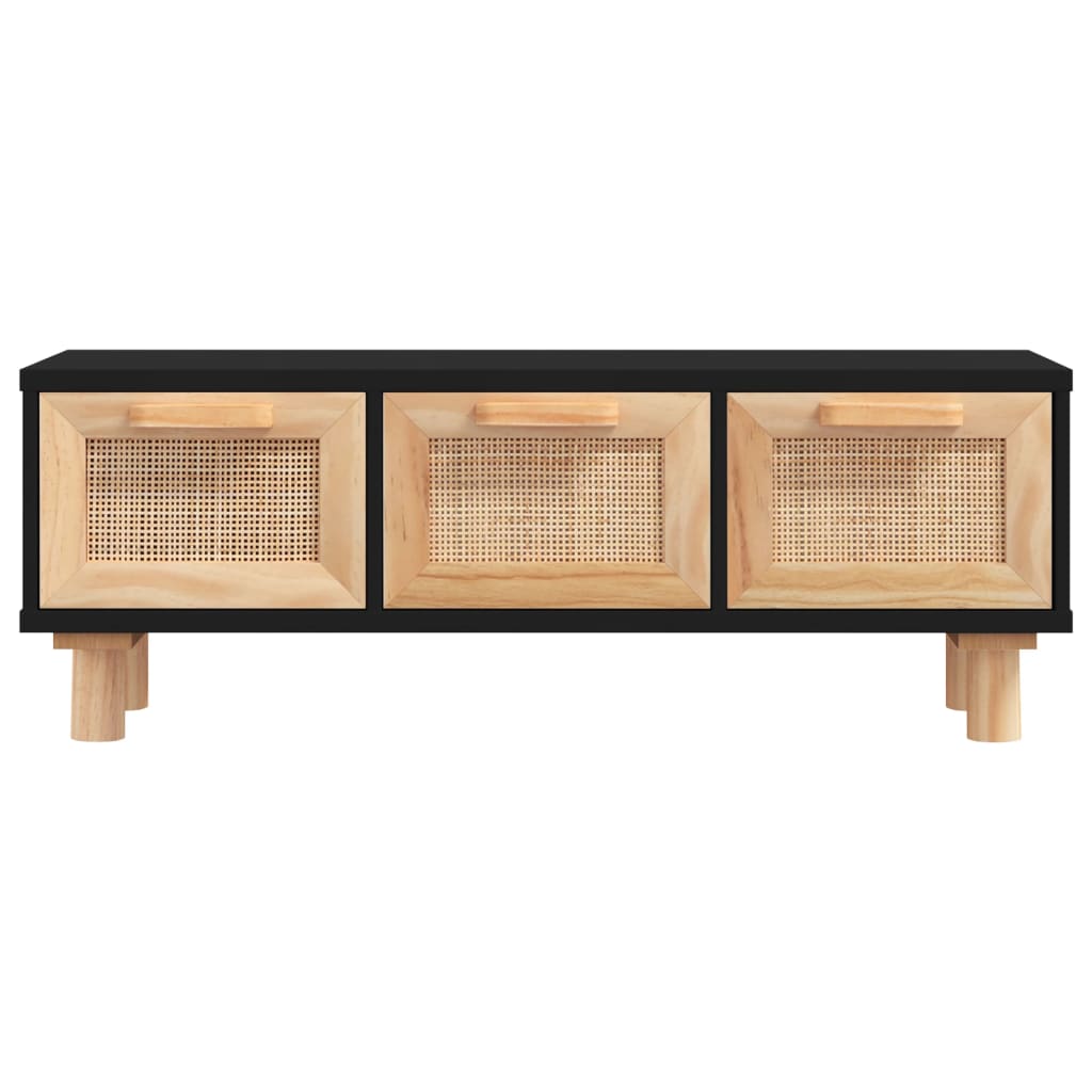 Sidobord Svart 80x40x30 cm massiv furu