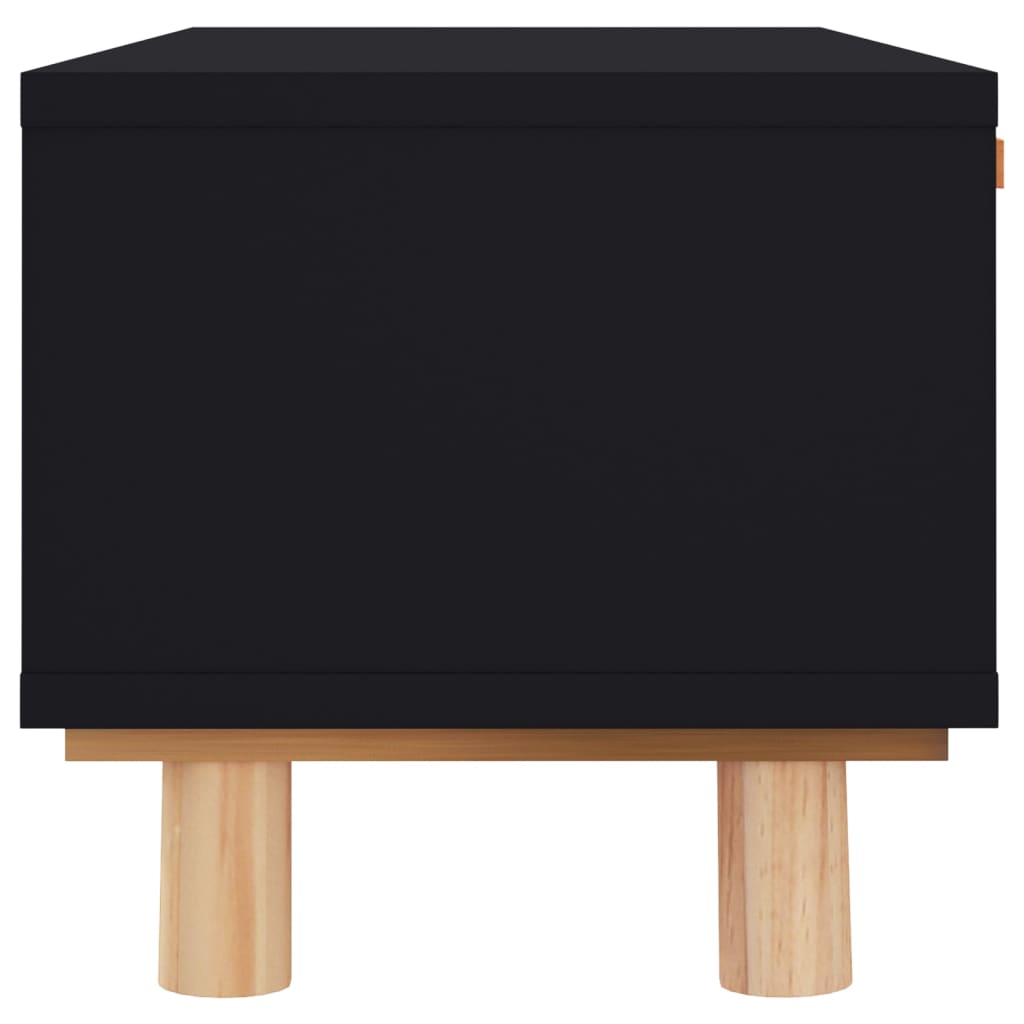 Sidobord Svart 80x40x30 cm massiv furu