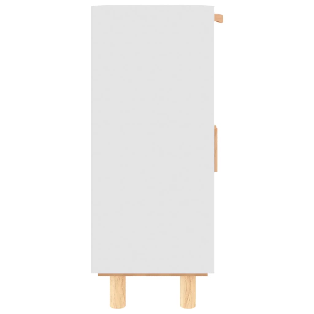 Skänk Vit 60x30x75 cm massiv furu och naturlig rotting