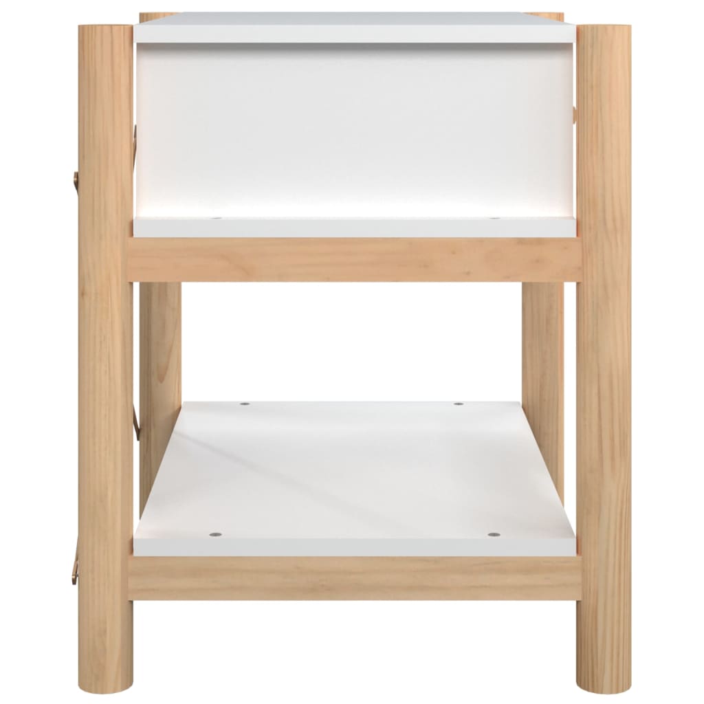Sängbord 2 st vit 42x38x45 cm konstruerat trä