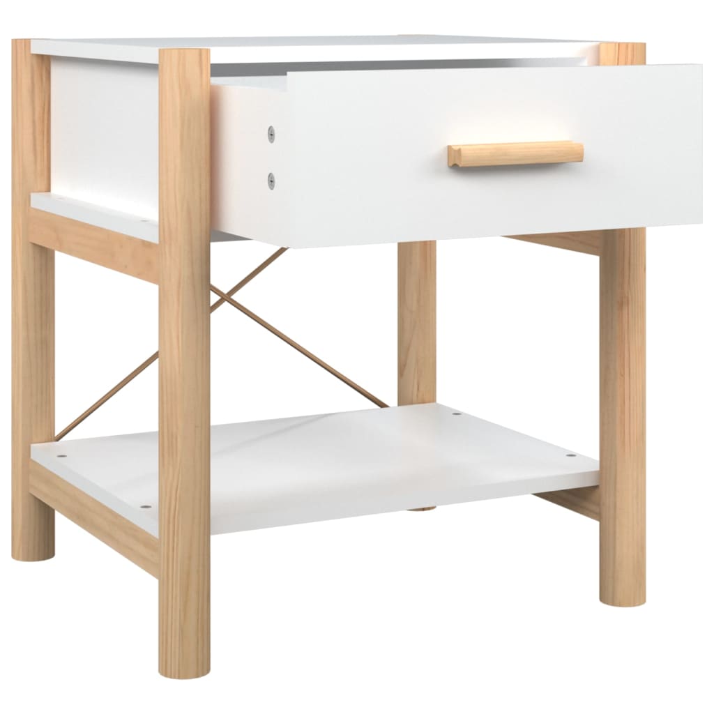 Sängbord 2 st vit 42x38x45 cm konstruerat trä