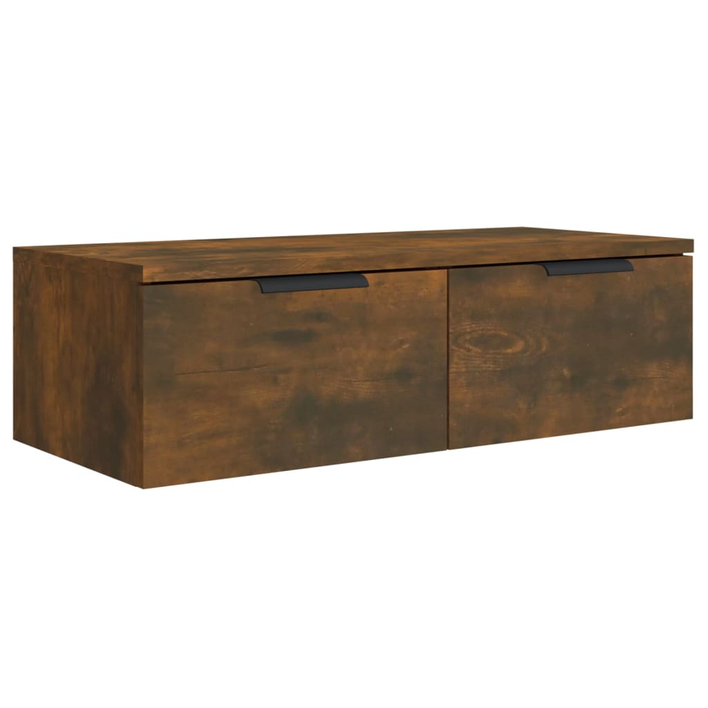 Väggskåp Rökfärgad Ek 2 st 68x30x20 cm