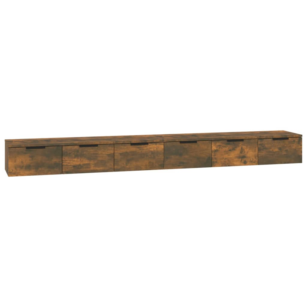 Väggskåp Rökfärgad Ek 2 st 102x30x20 cm